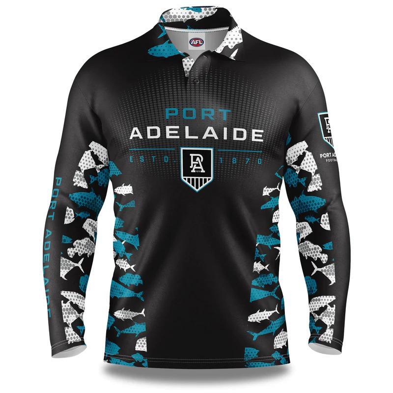 Port Adelaide Power AFL 2023 Reef Runner Fishing Shirt Sizes S-5XL! [Size: XLarge]