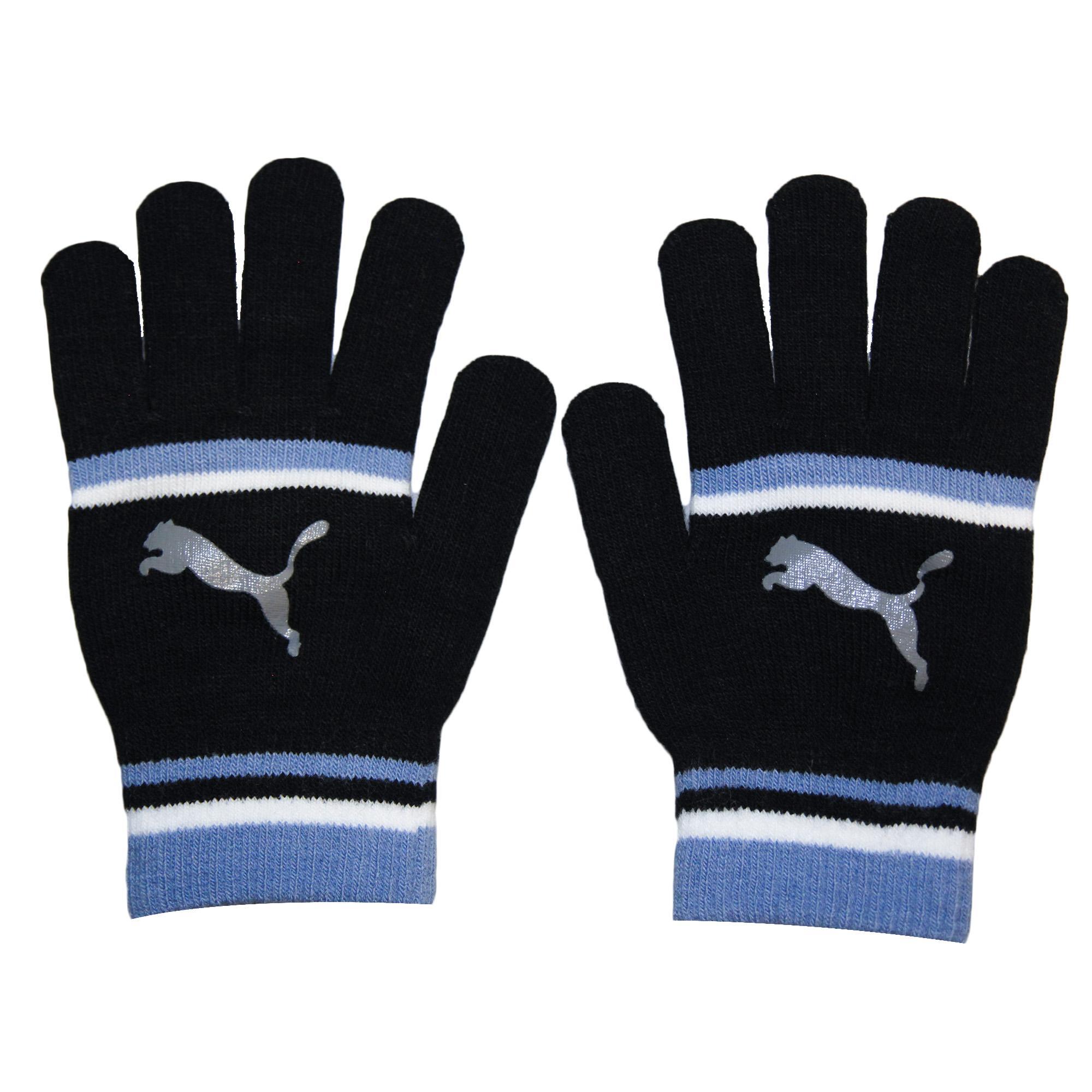 Puma Womens/Ladies Striped Gloves (Black/Blue) (M)