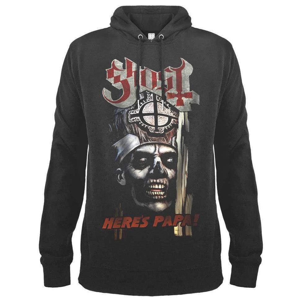 Amplified Unisex Adult Here Comes Papa Ghost Hoodie (Slate) (XS)