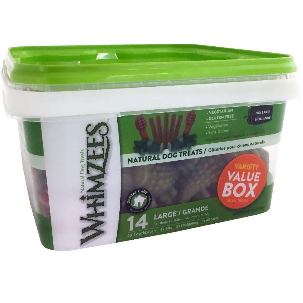 Whimzees Variety Value Box Dental Care Dog Treat Large 14 Pack