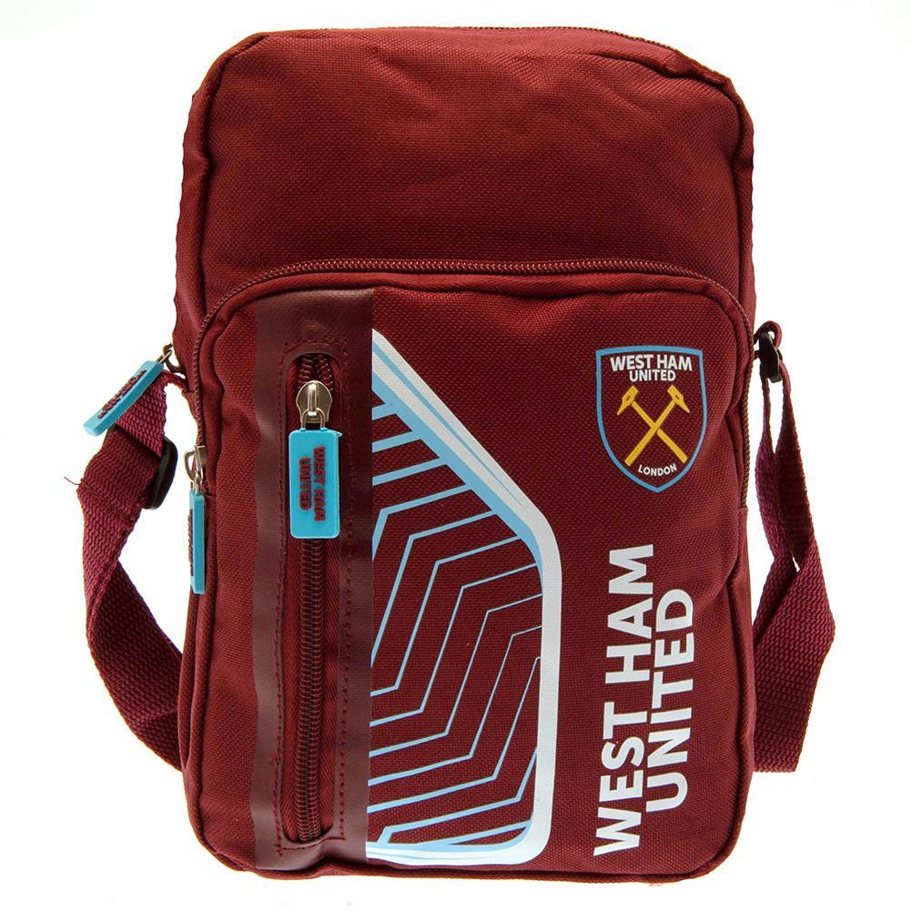 West Ham United FC Crest Shoulder Bag (Claret Red/Sky Blue) (One Size)