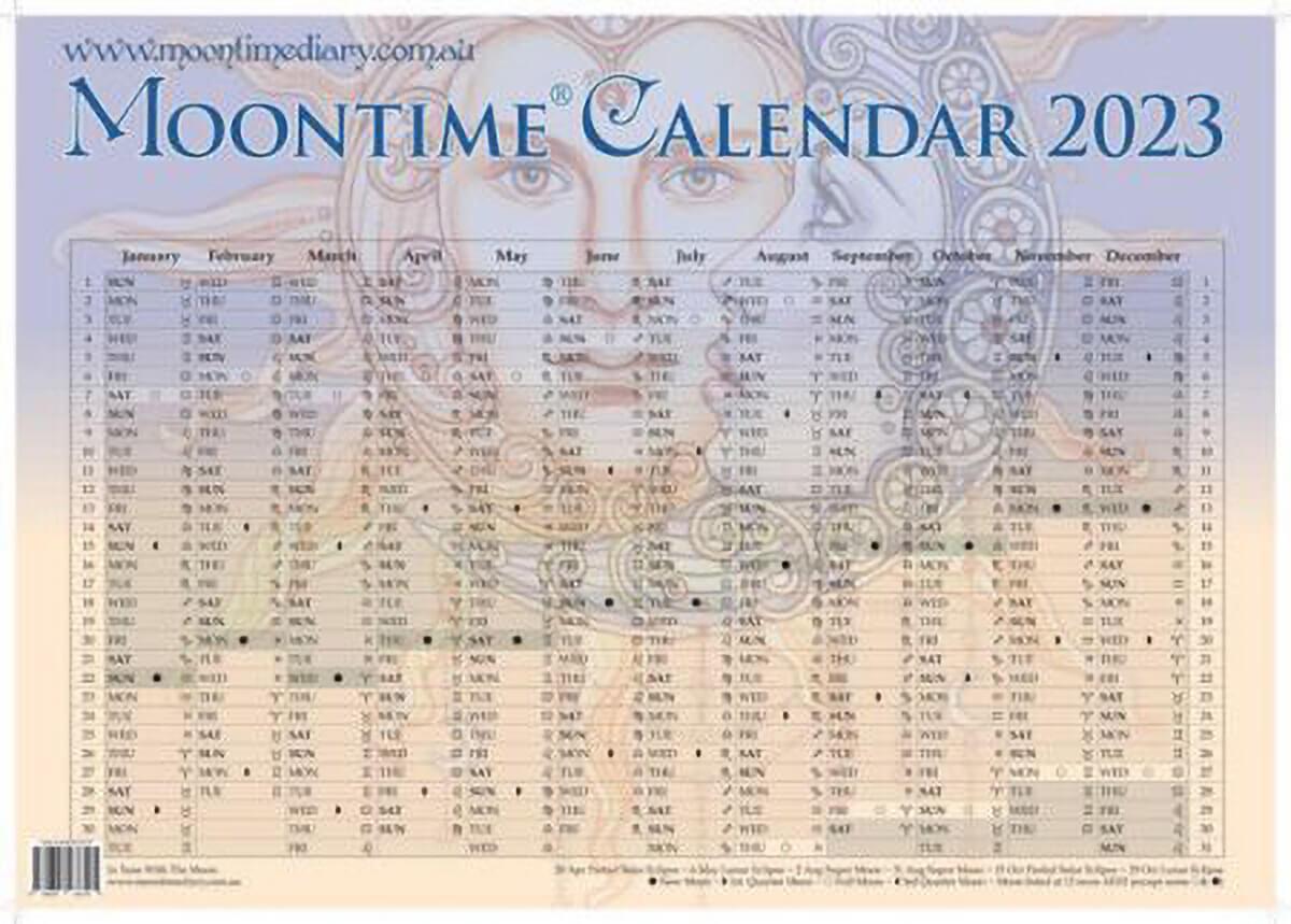 Moontime Calendar: In Tune With The Moon Chart - 2023 Edition