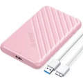 [25PW1-U3-PK] 2.5" External Hard Drive Enclosure USB to SATA for HDD/SSD 7/9.5mm - Pink