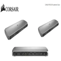 CORSAIR TBT100 Thunderbolt 3 , 2x USB-C 3.2, 2x 4K @ 60Hz HDMI, GB Ethernet, SDXC Card, Slim Aluminum. 100w Adaptor, 85w PD, MS MAC Docking Station CU-9000001-AU