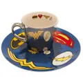 DC Comics Logo Mug & Plate Set (White/Blue/Yellow) (One Size)