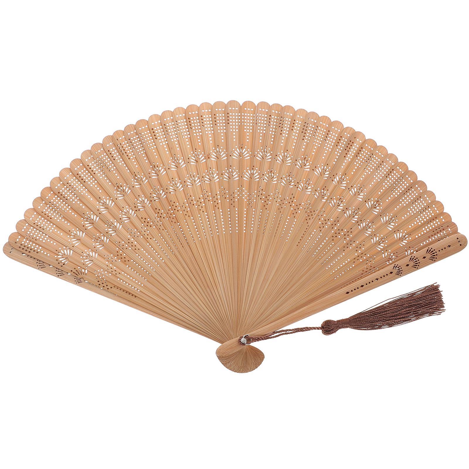 1pc Hand Fan Foldable Portable Bamboo Fan Silk Fan Handheld Fan Elegant Gift for Women Ladies Girls