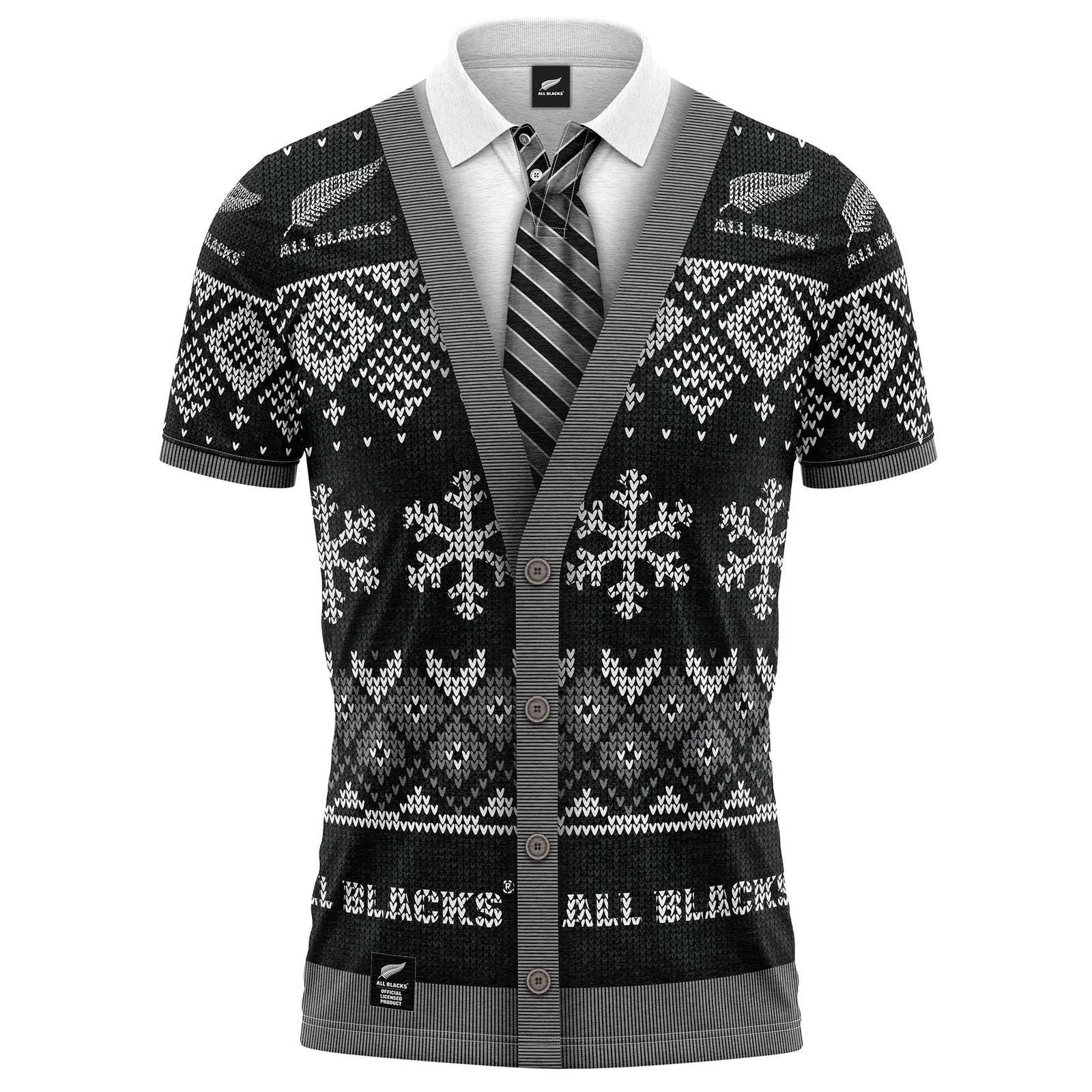 New Zealand All Blacks Super Rugby Xmas Shirt Sizes S-5XL! [Size: Small]