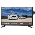 ENGLAON 27" Full HD LED Android 11 Smart 12V TV with DVD Combo & Chromecast & Bluetooth5 for Caravans RV Home