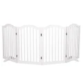 Pawz Wooden Pet Gate Dog Fence Safety Stair Barrier Security Door 4 Panels White