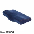 OZNALA Memory Foam Pillow Neck Pillows Contour Rebound Cushion Support Soft Pain Relief 60*35cm - Blue