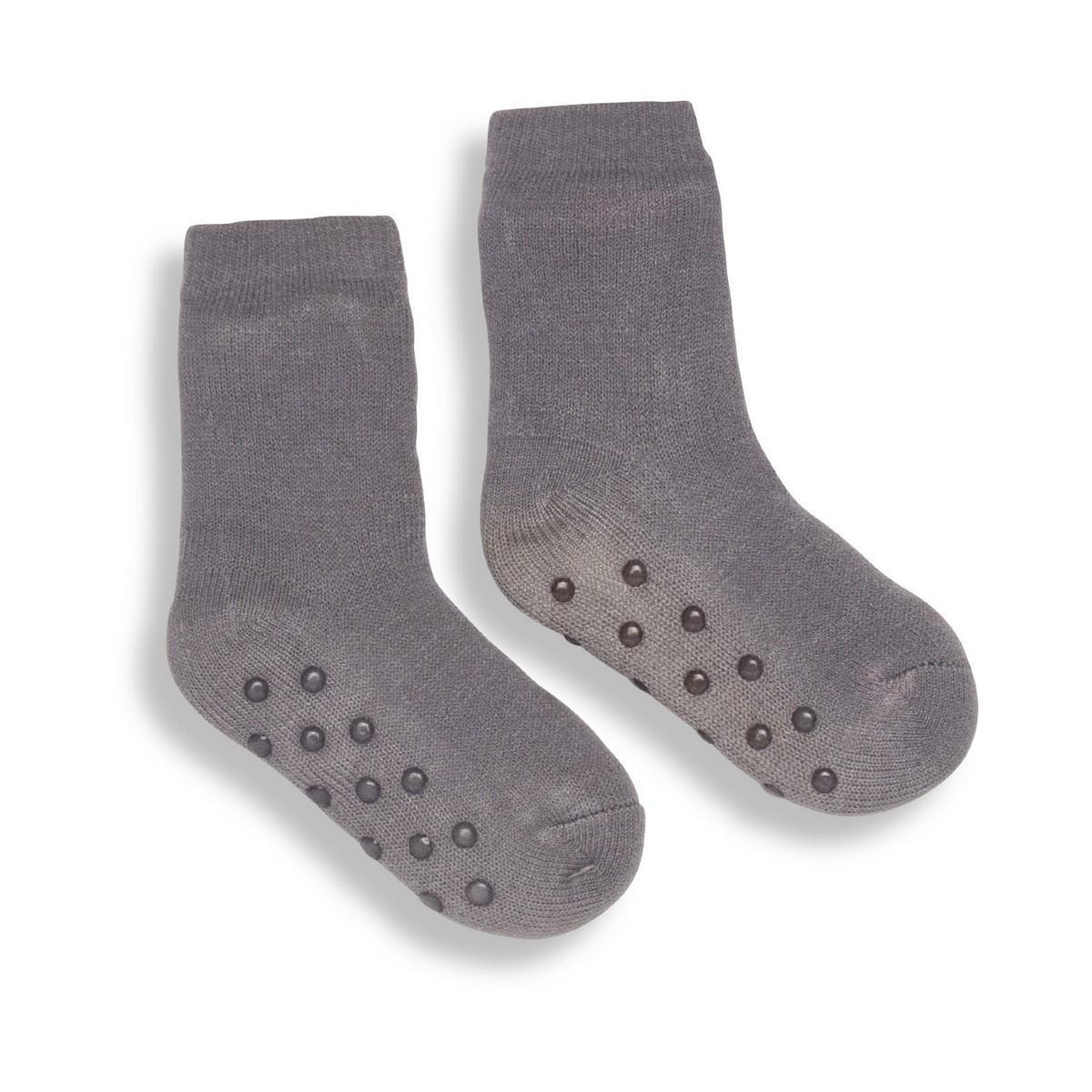 Ribbon Childrens/Kids Eskimo Style Fleece Socks (Grey) (1-3 Years)