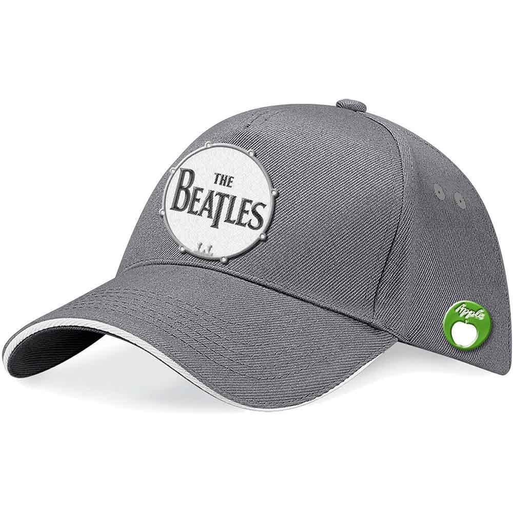The Beatles Baseball Cap Classic Drum Band Logo new Official Grey Strapback