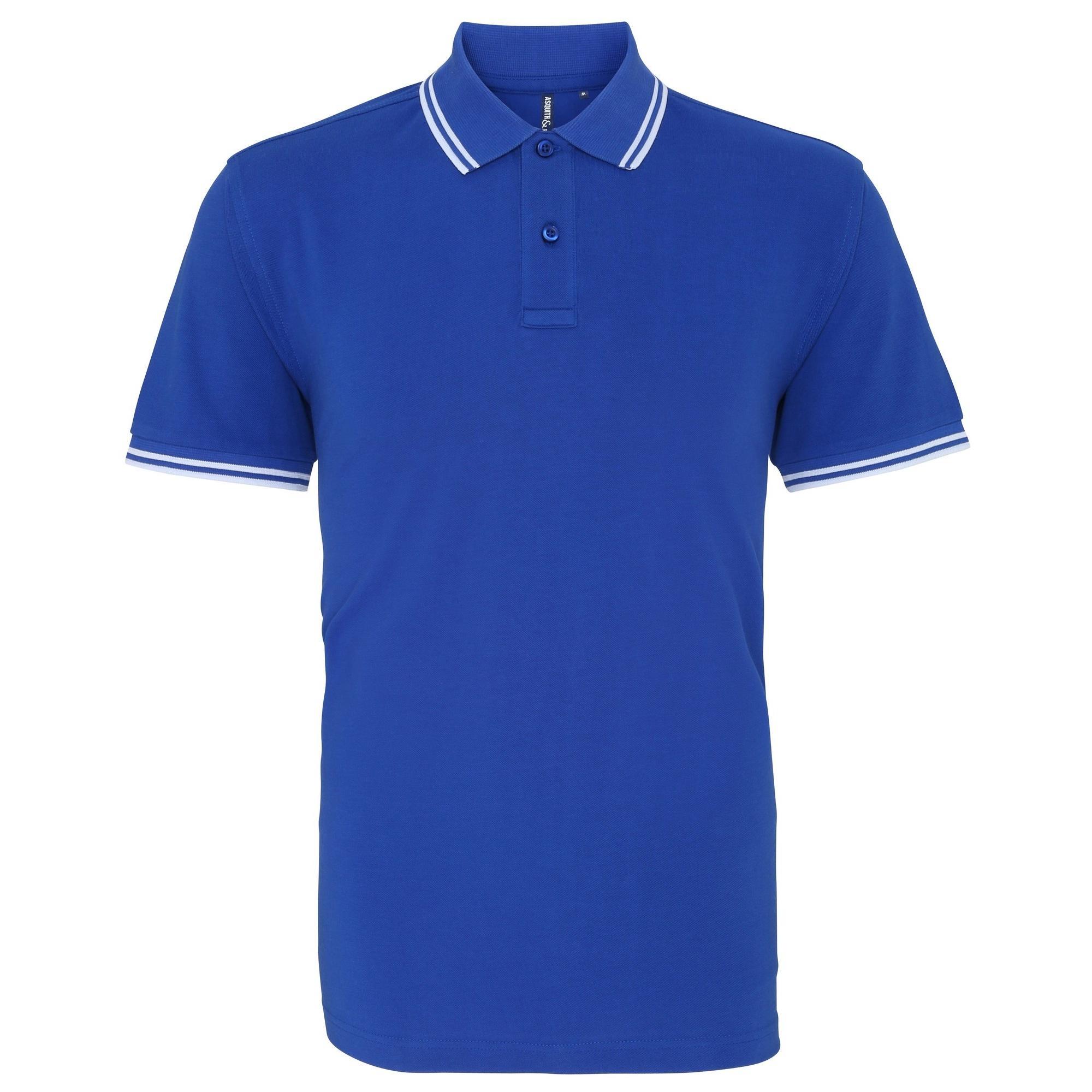 Asquith & Fox Mens Classic Fit Tipped Polo Shirt (Royal/ White) (2XL)