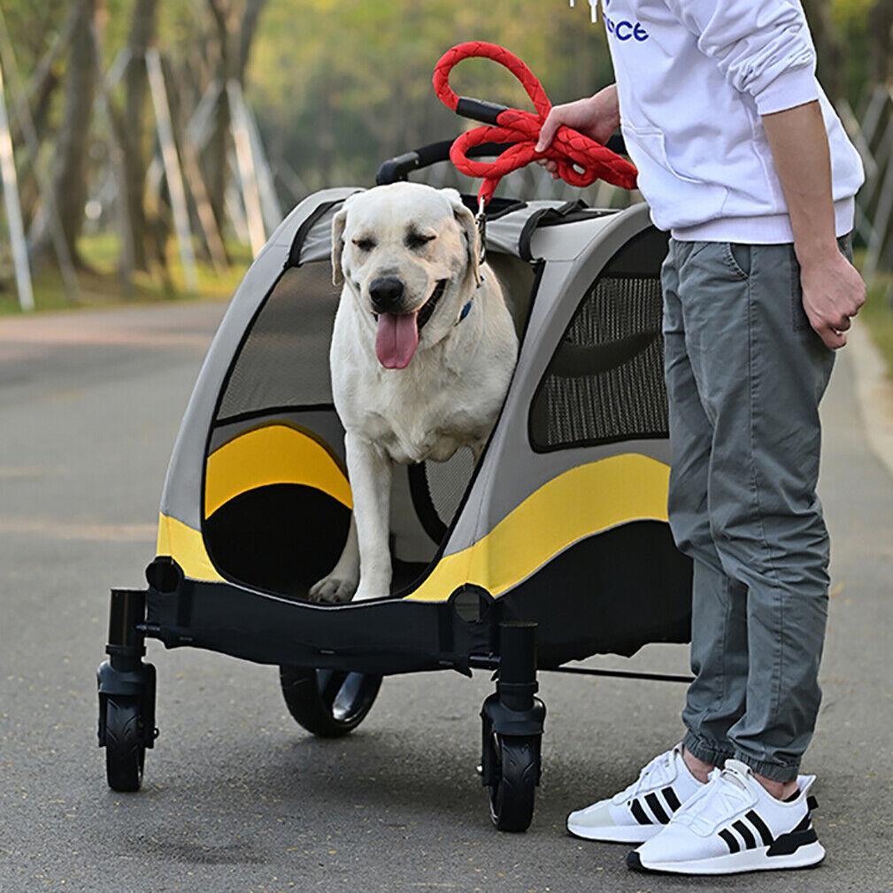 Foldable XXL Large Dog Pet Stroller Pram Carriage Jogger