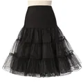Costcom Retro Vintage 50s Tutu Petticoat Crinoline Lady Rockabilly Tulle Underskirt Black