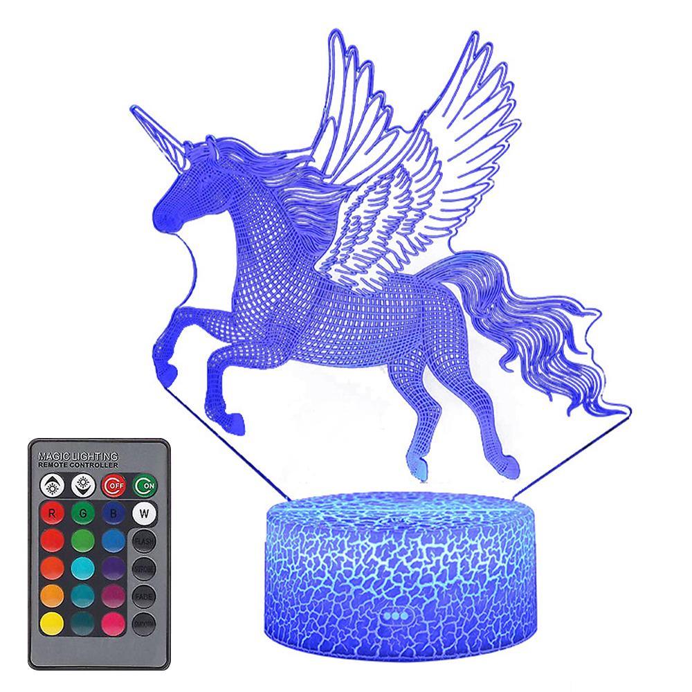Vicanber Flying Horse Remote Control Creative 3D LED Night Light Acrylic Atmosphere Lamp 16 Colours