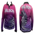 Team Wilson Pink/Purple Tournament Long Sleeve Fishing Shirt - Fishing Jersey [Size: 16]