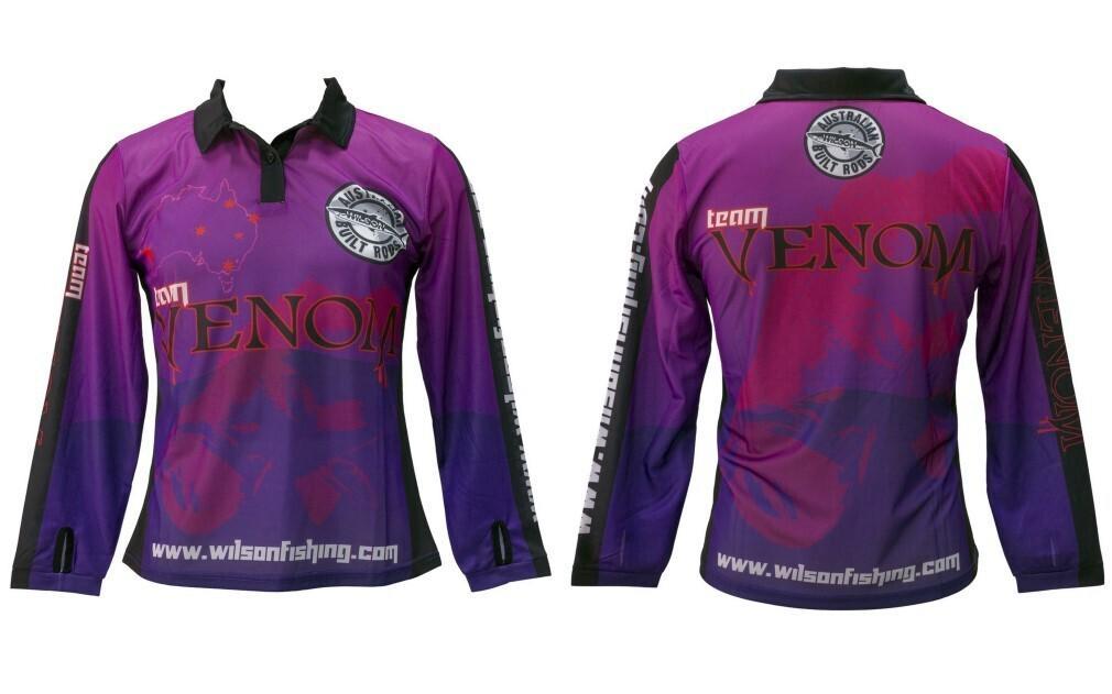 Size 8 Ladies Team Venom Barra Tournament Long Sleeve Fishing Shirt with Collar-Fishing Jersey