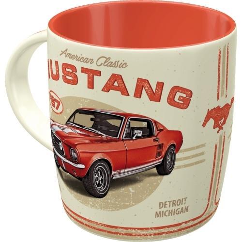 Nostalgic Art Ceramic 330ml Mug Coffee Cup w/ Handle Ford Mustang GT 1967 Red
