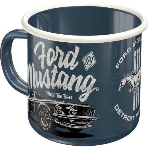Nostalgic Art Enamel 360ml Mug Coffee/Water Cup w/ Handle Ford Mustang The Boss