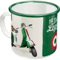 Nostalgic Art Enamel 360ml Mug Coffee/Water Cup w/ Handle Vespa Italian Legend