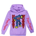 GoodGoods Kids Boys Girls Poppy Playtime Hoodie Sweatshirt Long Sleeve Jumper Pullover Top (Purple, 9-10 Years)