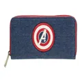 Marvel Purse Avengers A Logo new Official Womens Blue Zip Around One Size