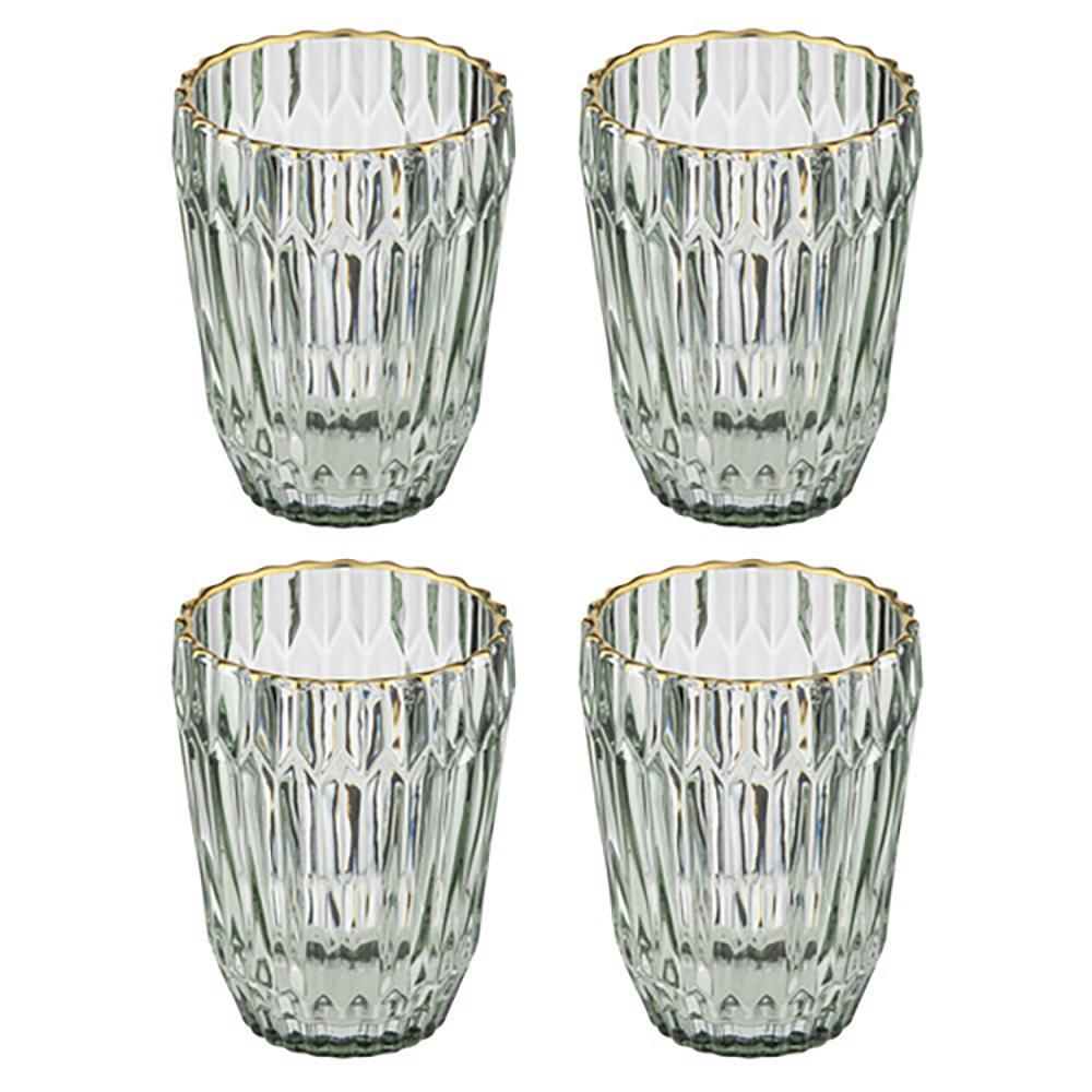 4PK Amara 250ml Lowball Glass Tumbler Water/Juice Drink Cup Glassware Set Sage
