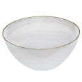 Ismay Round 5L Glass XL Salad Bowl Food Serving Soup/Rice Dish Dinnerware White