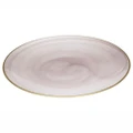 Ismay Large 33cm Round Glass Platter Tableware Food Serving Dish Plate Pink