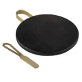 2pc Orson Cheese For One 30cm Round Serving Board Platter/17cm Plane Knife Black