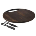 3pc Orson Stainless Steel Cheese/Spreader Knife Set w/ Acacia Platter Natural