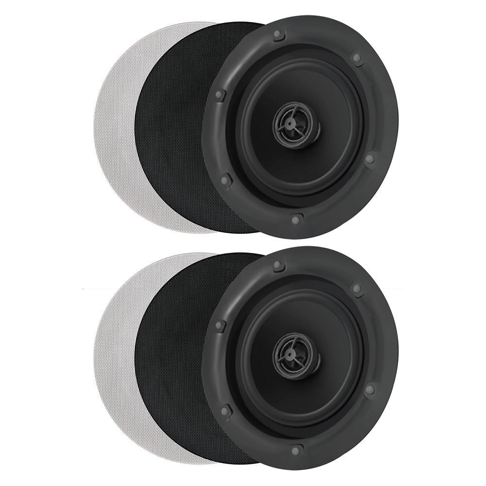 2x Pure Acoustics Turbo 800 8in 185W Home Theatre In-Ceiling Speaker Home BLK/WHT