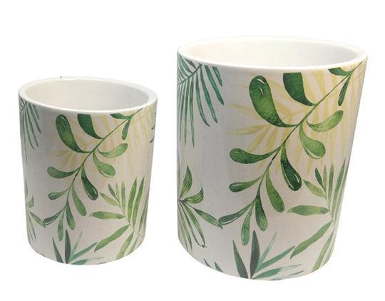 S/2 palm design pots -large