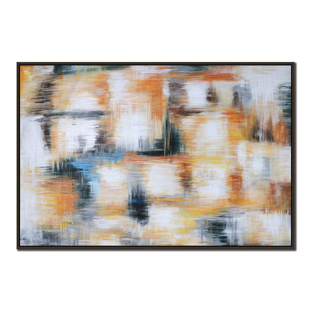 Framed Oil Painting Hand Painted Abstract Modern Canvas - Through (120cm x 80cm)