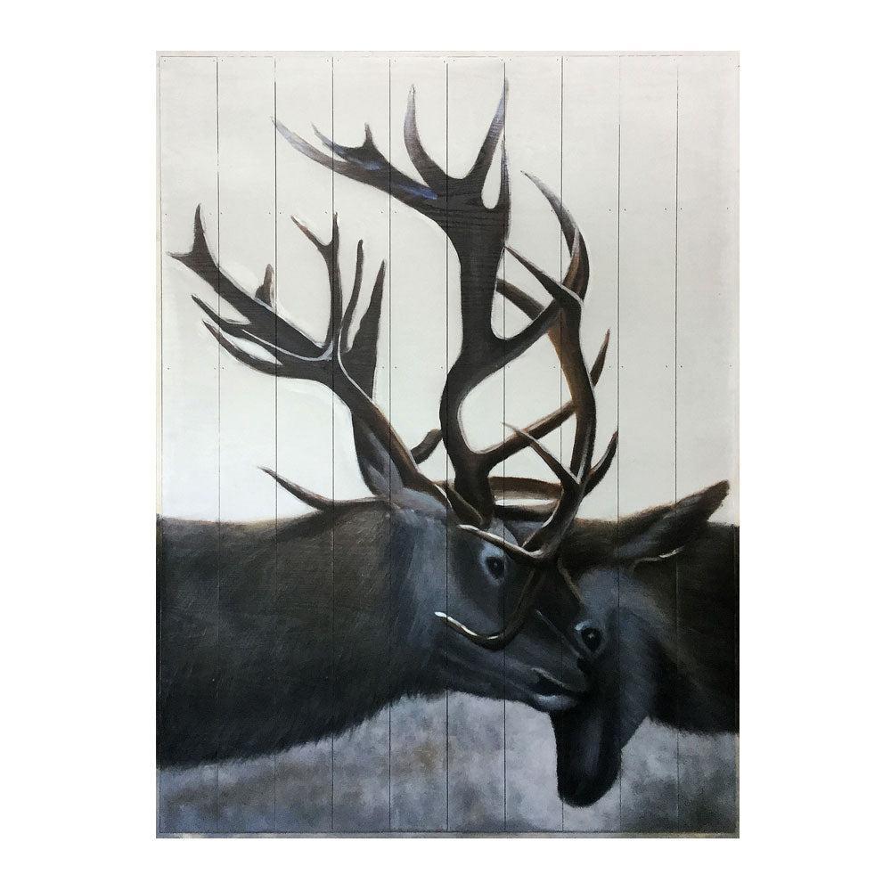 Pallet Wood Oil Painting Hand Painted Abstract Animals Wall Art - Deer (122cm x 91cm)