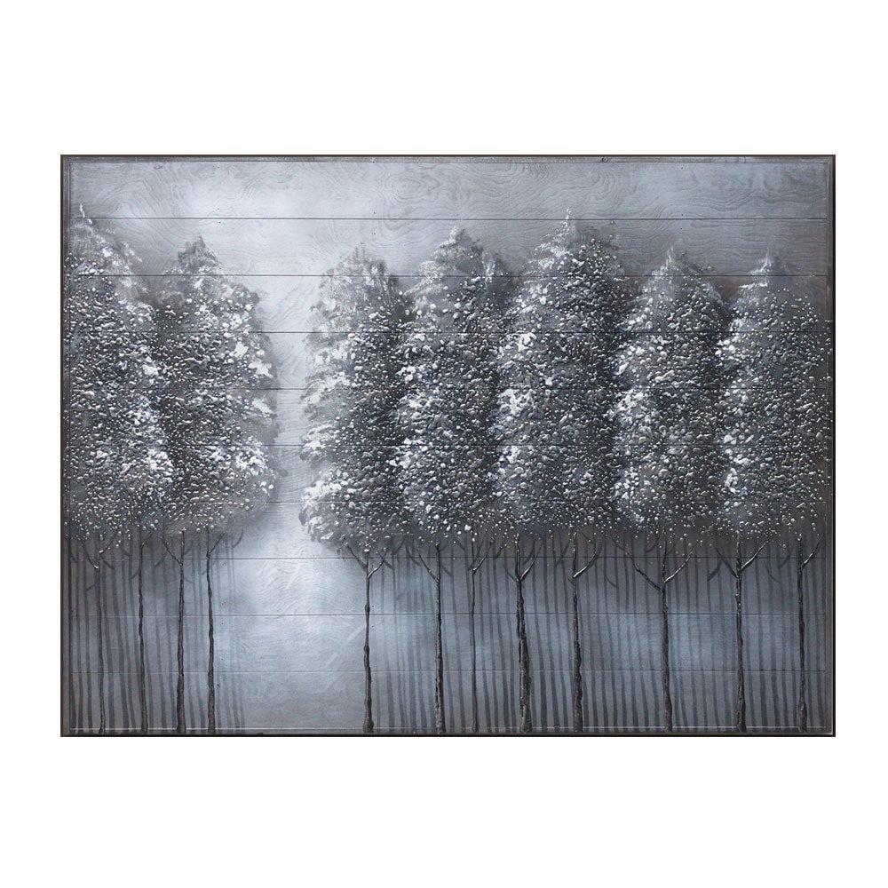 Pallet Wood Oil Painting Hand Painted Abstract Floral / Botanical Wall Art - Winter Trees (91cm x 122cm)