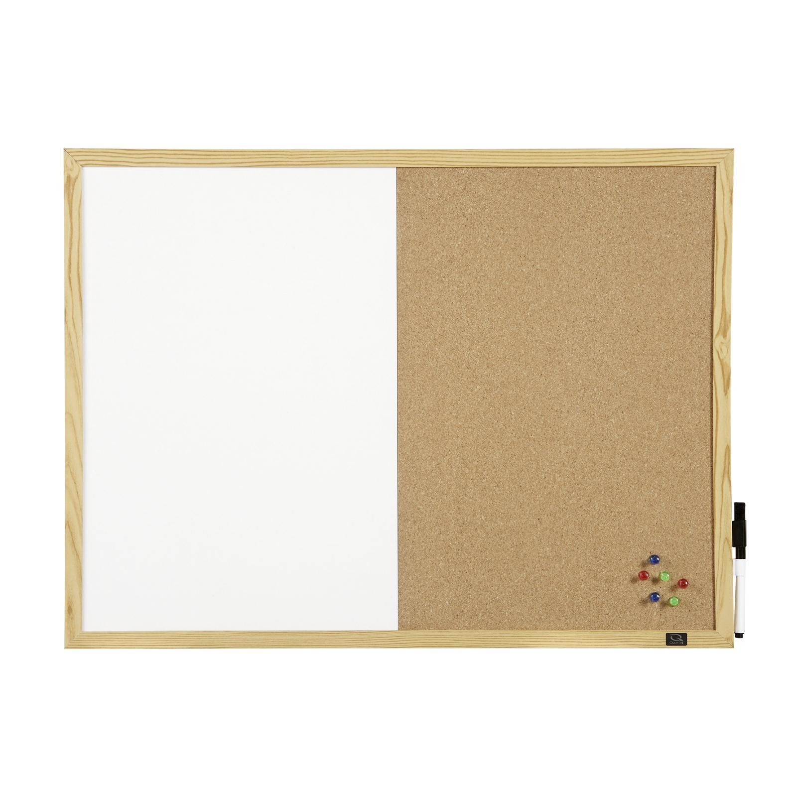 Quartet Pine School 90x60cm Combo Corkboard/Non-Magnetic Board w/ Natural Frame