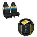 Gold Coast Titans Official NRL Seat Cover and Steering Wheel Cover Combo