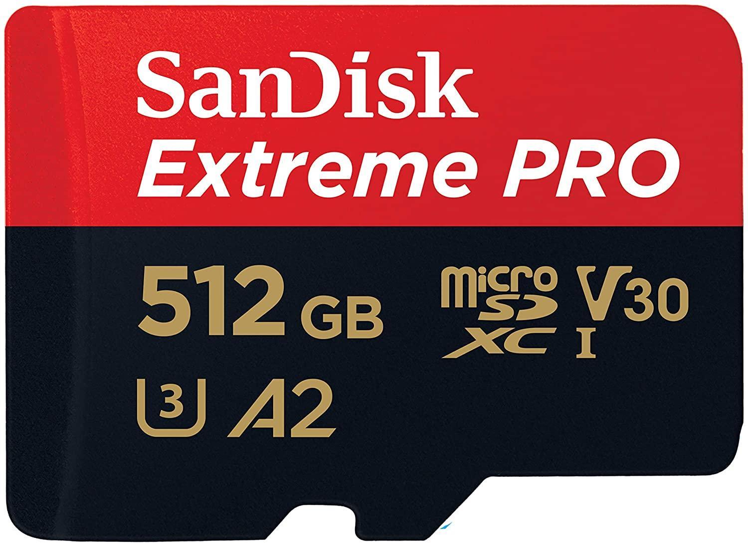 SanDisk 512GB Extreme Pro 200mb/s SDXC Micro SD Memory Card