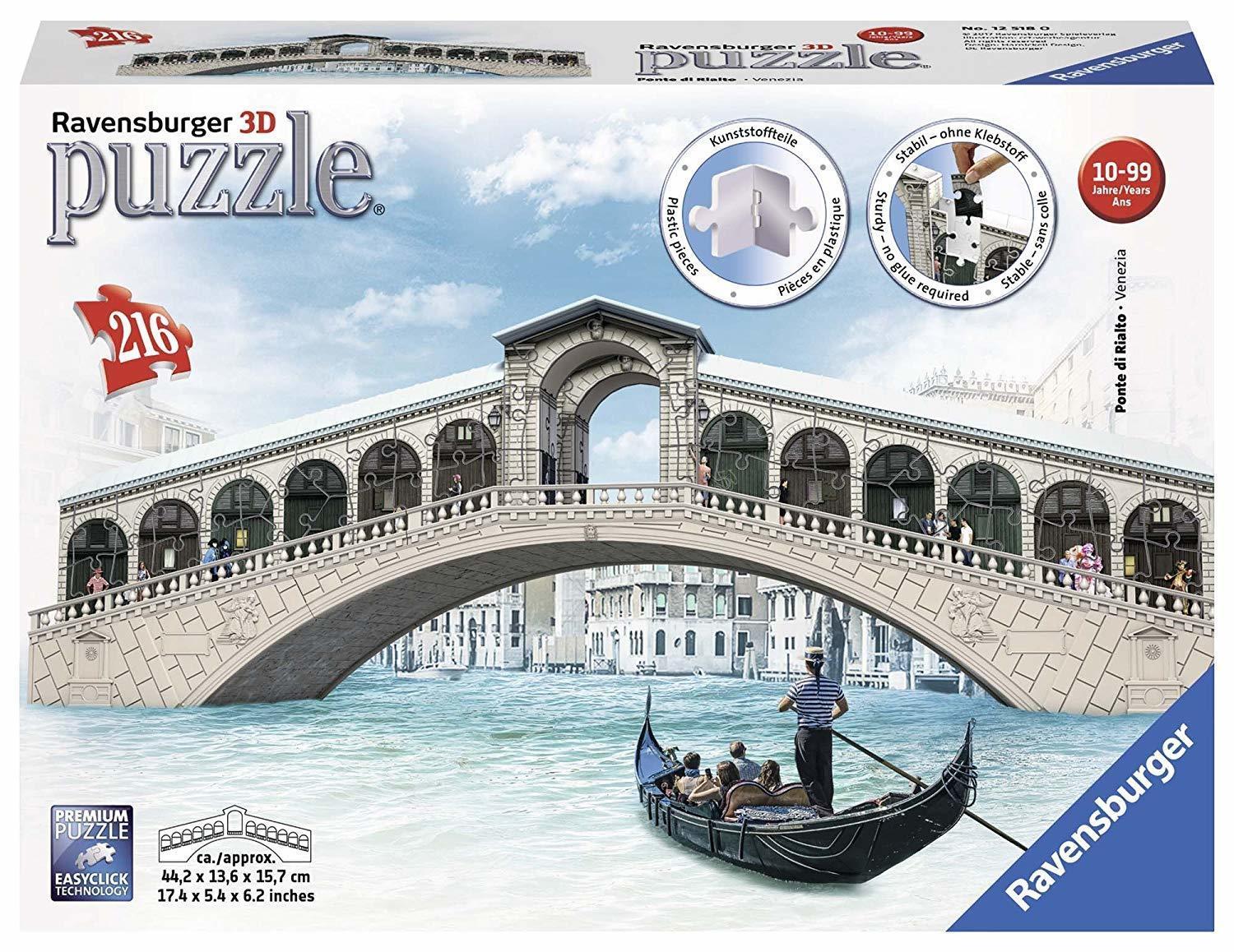 Ravensburger 3D Puzzle 216pc - Venice's Rialto Bridge