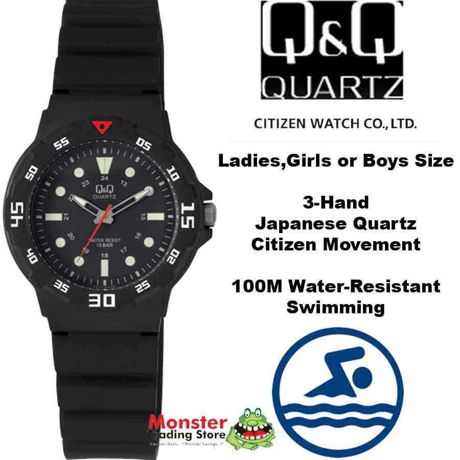 VR19J002 Citizen Made Q&Q Swimming Watch 100-Metres Water Resist Boy Or Girl Diver Style