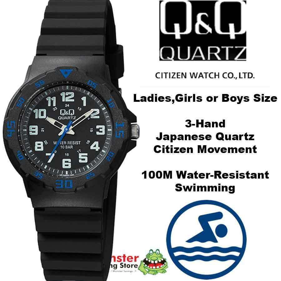 VR19J007 Citizen Made Q&Q Swimming Watch 100-Metres Water Resist Boy Or Girl Diver Style