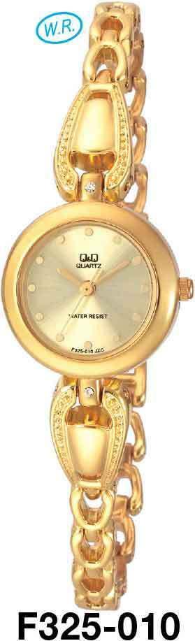 Citizen Made QQ Japanese Quartz Ladies Gold Colour Dress Watch Water Resistant F325-010
