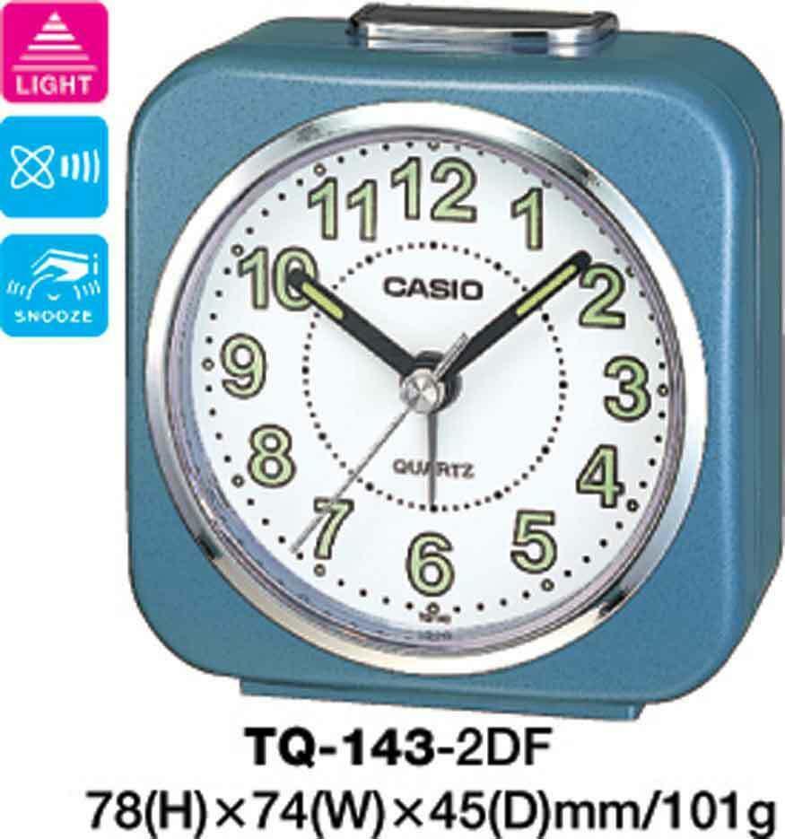 Casio Alarm Desk Travel Clock TQ-143S-2DF TQ143 TQ-143 Light Alarm Snooze