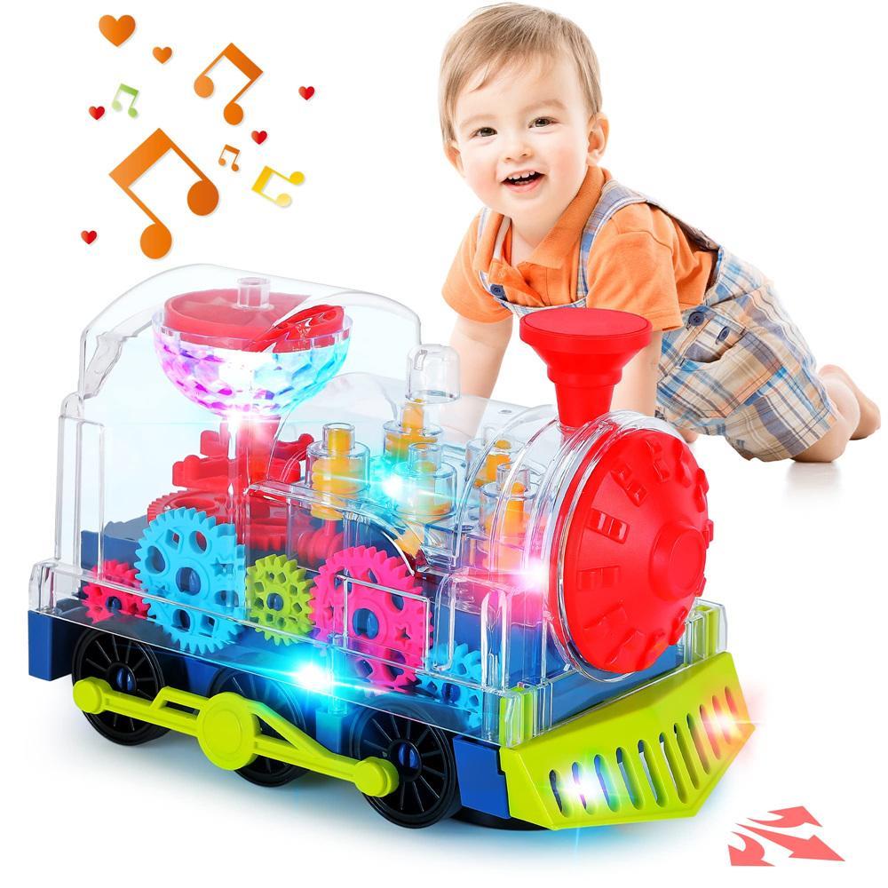 GoodGoods Electric Musical Car Wheel Gear Train Crawling Toys with LED Light & Sound Toy