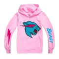 GoodGoods Mr Beast Print Kid Casual Hoodie Long Sleeve Hooded Sweatshirt Jumper Top Gift(Pink,13-14Years)