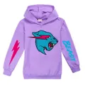 GoodGoods Mr Beast Print Kid Casual Hoodie Long Sleeve Hooded Sweatshirt Jumper Top Gift(Purple,11-12Years)