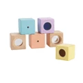 Plan Toys Baby Sensory Wooden Blocks - Set of 6