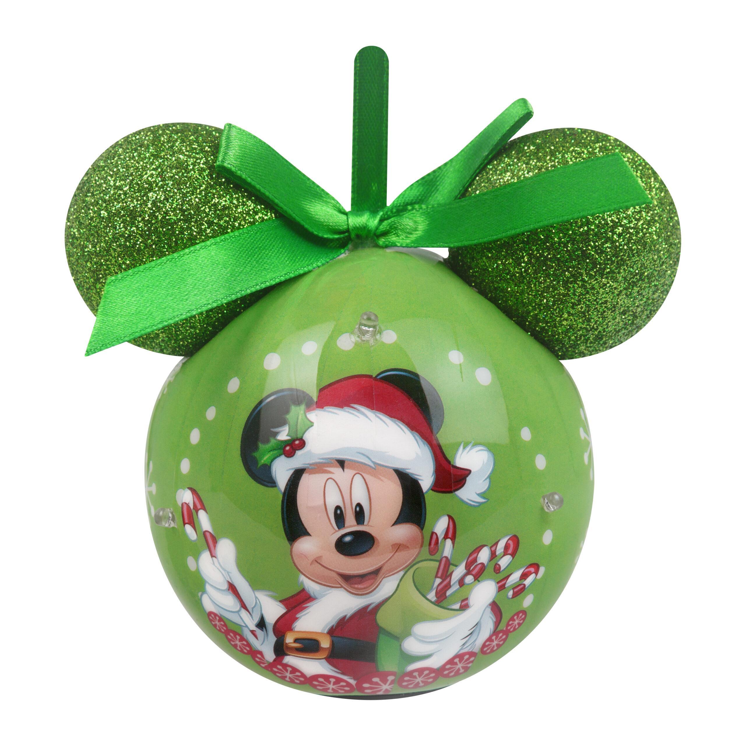 Disney Green Mickey Mouse LED Christmas Tree Bauble Decoration